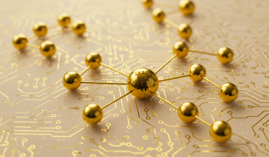 Inside 10EX CEX Golden Bitcoin node network representing the speed and connectivity of a centralized crypto exchange.